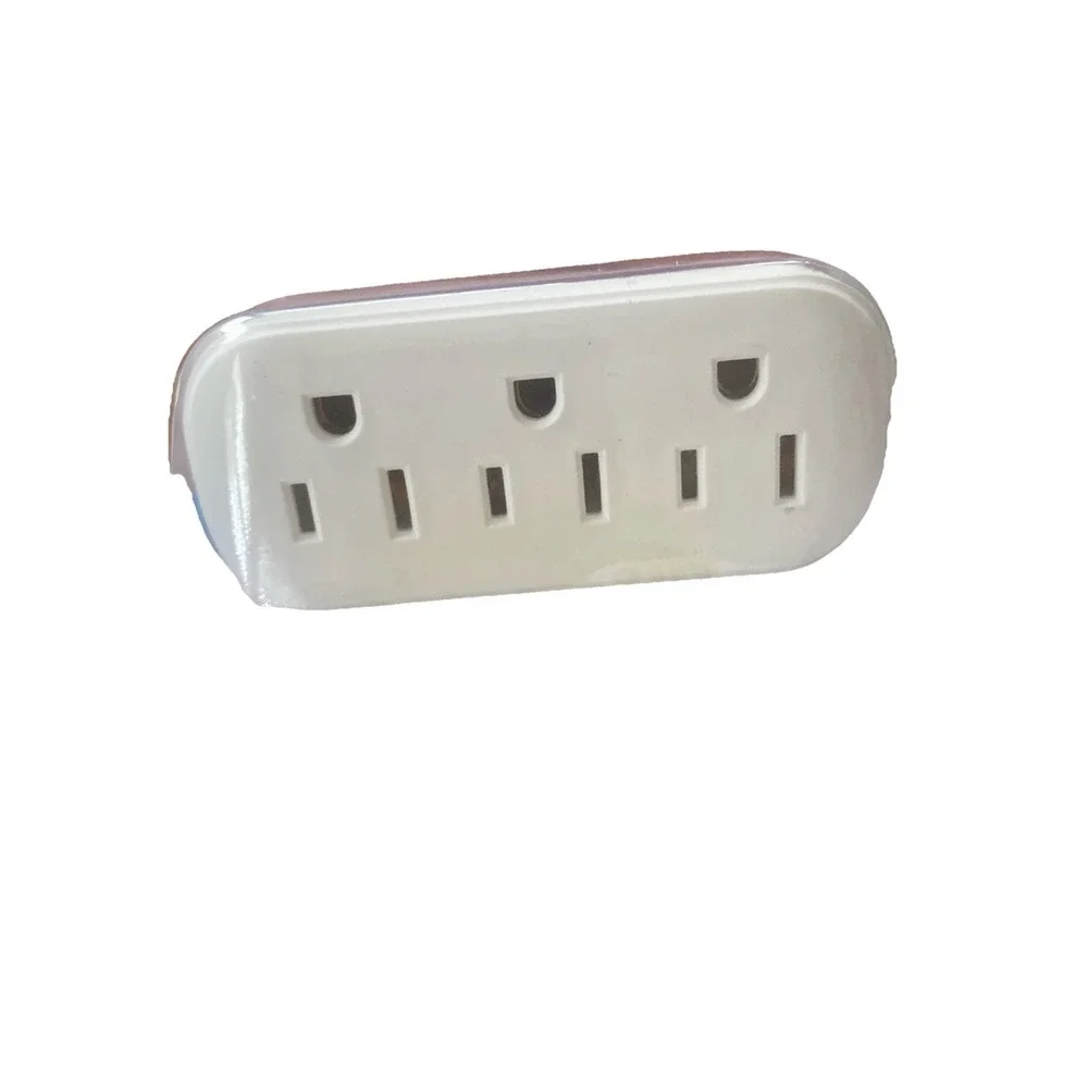 3 OUTLET GROUNDED WALL PLUG- New In Box-Free USA Shipping